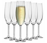 Krosno Flûte Champagne, set da 6 pezzi, 210 ml, Collezione Venezia | Per champagne Prosecco cava e Mimosa, Forma slanciata, Cristallo senza piombo, Design classico