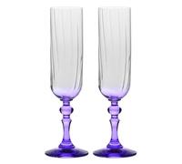 Krosno Flûte da Champagne 200 ml con stelo viola, set da 2 - per mocktail, Mimosa, Prosecco, Cava e Spritz - cristallo senza piombo - lavabili in lavastoviglie - Bubble Celebration Moments
