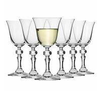 Krosno Krista Calici Vino Bianco 150 ml, Set 6 Pezzi, Vetro Cristallo Senza Piombo, Eleganti con Stelo Decorato, per Chardonnay Riesling Prosecco, Casa, Lavabili in Lavastoviglie