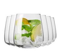 Krosno Modern Bicchieri Acqua e Bevande 470 ml, Set 6 Pezzi, Vetro Cristallo Senza Piombo, Alti Design Moderno, per Succo Limonata Cocktail, Casa Ristorante, Lavastoviglie