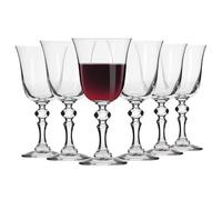 Krosno Piccoli Bicchieri Calice Vino Rosso | Set di 6 Calici | 220 ml | Collezione Krista | Ideale per la Casa, Ristorante Feste e Ricevimenti