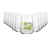 Krosno Set di 12 bicchieri da acqua, bevande e succhi | 490 ml | Collezione Infinity | Vetro senza piombo | Bicchieri in vetro, geometrici, riutilizzabili | Ideali per uso quotidiano e feste
