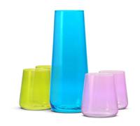 Krosno Set di caraffa con 4 bicchieri colorati, set da 1 l, senza piombo