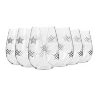 Krosno Star Bicchieri da Vino Acqua Succo con stella argento | Set 6 | 500 ml