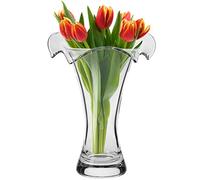 Krosno Vaso in vetro per fiori | Altezza 270 mm | Collezione Wave | Ideale per casa, ristoranti e feste | Solo lavaggio a mano | Trasparente | Cristallo senza piombo