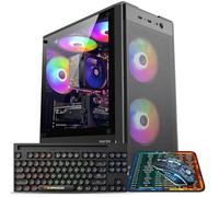 Kroteaup Computer desktop per PC da gioco, AMD Ryzen 5 5500 fino a 4,2 GHz, Radeon RTX 2060 6G, 16G, DDR4, SSD da 1 TB, WiFi 6, ventola RGB x5, computer Tower Windows 11 Home