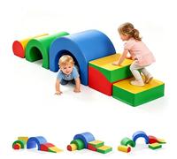 Krovtoy Blocchi da arrampicata colorati in schiuma, 5 pezzi, blocchi da gioco fai da te per bambini da 1 a 3 anni, giocattoli morbidi sicuri per interni, per promuovere le abilità motorie