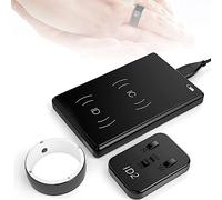 KRQDBCZ Anello Multi-Funzione R5, Anello Intelligente con Replicatore RFID CDS, Integrati 6 Carte RFID e 2 Pietre Salutari, Lettore IC/ID/NFC Controller, Anelli Intelligenti per Telefono NFC (S)