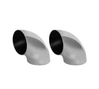 Krtopo 2 gomiti di scarico 90 gradi tubo in acciaio inox mandrino curvato per auto gomito di scarico modificato tubo per scale corrimano (2,5'' 63mm)