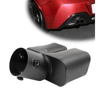 Krtopo 60mm (2.36") Terminali Scarico Auto Silenziatore di Scarico Silenziatore Posteriore Tubo Sportivo in Acciaio Inox Doppia Uscita Bocca Quadrata per Tubi 38-60mm(Satinato Nero Puro)