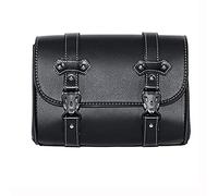 Krtopo Borsa da sella per moto Borsa da viaggio in pelle per utensili Cinghia laterale da viaggio per bagagli con 2 cinghie di montaggio nere