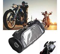 Krtopo Borsa per manubrio da moto, Touch-Ride di grande capacità Borsa piccola Borsa a tracolla rimovibile Borsa portaoggetti forcella impermeabile per moto manubrio anteriore 2.5L