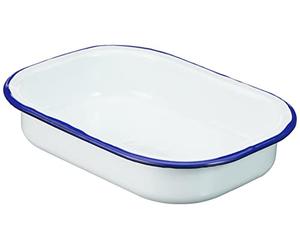Krüger 'Karl 145 m/21B Universale Rigida Husum 21 cm Universale Rigida, Acciaio, Bianco con Bordo Blu, 21 X 14 X 4, 5 cm