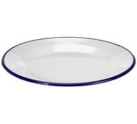KRÜGER Karl 99/24B Husum - Piatto Piatto, 24 cm, Colore: Bianco con Bordo Blu, 24 x 24 x 2,5 cm