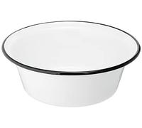 KRÜGER Karl Ciotola in Ferro smaltato, Misure a Scelta, Colore Bianco con Bordo Nero 32 cm