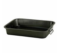 KRÜGER Karl - Teglia per barbecue e casseruola, 40 cm, con rivestimento antiaderente, 39 x 29 x 6,5 cm, colore: Antracite