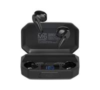 Krüger&Matz KMPM6-B - Cuffie in-ear M6 con power bank, colore: Nero