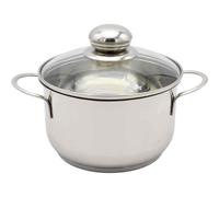 Krüger Pentola Carne " Saturn " Ø 16cm Acciaio Cottura Con Coperchio IN Vetro