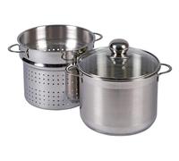 Krüger Spa 24 Pentola per Spaghetti, Acciaio Inossidabile, Argento