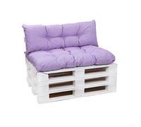 kruger - Cuscini per Pallet - per Divani, Sedie e Amache - Cuscini da Giardino Impermeabili - Tessuto Idrorepellente e Anti-UV (Lilla, Cuscini SET 120x80 + 120x40 cm)
