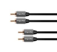 Kruger & Matz KM0304 - Cavo 2RCA-2RCA maschio, 1 m, placcato oro