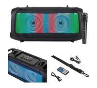 Batteria portatile. Altoparlante karaoke FM USB Bluetooth LED RGB 8W Music Box GO + microfono
