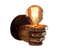 KRUIHAN Applique Vintage Industrial Style Pugno Portalampada E27,Lampade da Parete Interni per Camera da Letto,Ristorante,Salotto,Studio,Corridoio,Bar,Café,Applique da Parete Sinistro,Senza Bulbo