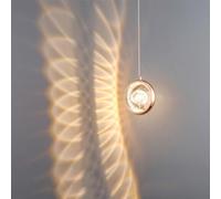 KRUIHAN Lampada Sospensione Palla di Vetro,Lampadari Moderni LED,3 Variazioni di Luce,Lampadario Oro per Camera da Letto Comodino Soggiorno Pranzo Cucina Corridoio,Design Dente di Leone