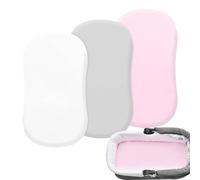 Krujecnt Lenzuola per Culla, 3Pz Set di Lenzuola per Culla in Microfibra, Lenzuola per Carrozzina Ultra Morbide E Traspiranti, Lenzuola da Culla Comode Ed Elastiche per Bambini