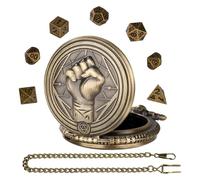 Krujecnt Orologio da tasca per dadi, porta dadi per orologio da tasca, Custodia per gioielli con dadi con motivo a pugno, per orologi da tasca vintage, guscio per orologi da tasca per donne, uomini