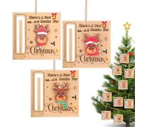 Krujecnt Porta Soldi Natalizi Per Bambini,3 Pezzi Di Decorazioni In Legno,Distributore Di Denaro | Per I Bambini L Albero Di Natale Il Denaro La Vacanza E Il Compleanno