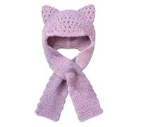 Krujecnt Set Cappello E Sciarpa A Gatto, Cappello A Orecchie Di Gatto Carinou Con Sciarpa, Accessorio Per Costume Divertente A Forma Di Gato Per Amanti Degli Animal, Cappelo Invernale Caldo Per Donne