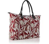 KRUM Borsa a tracolla da donna, elegante, con stampa, con cerniera, riutilizzabile, grande capacità, uso quotidiano, marrone (1)