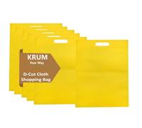 KRUM Borsa da trasporto in tessuto D-Cut, borsa con manico, borsa per la spesa, borsa per uso quotidiano, sacchetto regalo (confezione da 25), D-cut-giallo {10x14- (confezione da 25)}, D-Cut-Yellow
