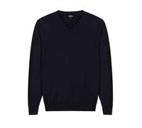 Krumba Uomo Cotone Oversize Scollo a V. Classico Pull-On Maglione 7XL Nero