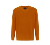 Krumba Uomo Cotone Oversize Scollo a V. Classico Pull-On Maglione Arancio 6XL