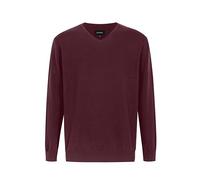 Krumba Uomo Cotone Oversize Scollo a V. Classico Pull-On Maglione Burgundy 2XL