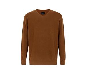 Krumba Uomo Cotone Oversize Scollo a V. Classico Pull-On Maglione Camel 7XL