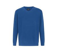 Krumba Uomo Cotone Oversize Scollo a V. Classico Pull-On Maglione Royal Blu 4XL