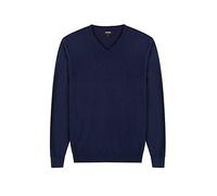 Krumba Uomo Cotone Oversize Scollo a V. Classico Pull-On Maglione XXL Marina