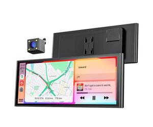 Krunia Schermo Portatile Wireless da 9,26" CarPlay per Apple CarPlay & Android Auto, Aggiornamenti OTA, Telecamera di Retromarcia, Mirror Link, Bluetooth 5.0, Controllo Vocale, Navigazione GPS, FM