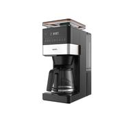 Krups Grind Aroma XL KM842810 - Macchina da caffè con filtro a cono rimovibile, pannello di controllo digitale, capacità XL (1,5 l), funzione di mantenimento al caldo, brocca in vetro, nero/acciaio