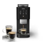 Krups Coffee Crush Extra, Macchina da Caffè Automatica, Super Compatta, Ingombro Minimo, 3 Livelli di Macinatura per Caffè in Grani, Intensità, Lunghezza e Temperatura Regolabili, 1370 W, Nero, SA4028