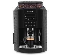 Krups Essential Coffee Machine Macinino, macchina da caffè espresso con display LCD, pulizia automatica, ugello a vapore nero per cappuccino YY8135FD