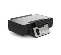 Krups FDK Iconic - Piastra per waffle, 850 W, piastre antiaderenti rivestite in ceramica, design iconico, conservazione verticale, facile da usare, nero/acciaio inossidabile, FDK261