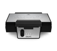 Krups FDK453 Sandwmaker | forma triangolare | rivestimento antiaderente | piastre XL profonde 25 x 12 cm | funzione verticale | deposito cavi | manico termoisolato | acciaio inox/nero