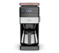 Krups Grind Aroma XL KT842810 - Macchina da caffè con filtro a cono rimovibile, pannello di controllo digitale, capacità XL (1,25 l), thermos in acciaio inox, colore: Nero/Acciaio inossidabile