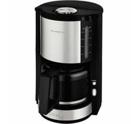 Krups KM321 Proaroma Plus Macchina da caffè con recipiente in vetro, 10 tazze, 1100 W, design moderno, Nero con inserti in acciaio inox