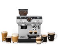 Krups Precision XP801T10 - Macchina per caffè espresso manuale con smerigliatrice, interfaccia intuitiva, impostazioni pre-infusione, ugello a vapore, riscaldamento rapido, nero/acciaio inossidabile,