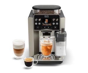 Krups Sensation Elite, macchina da caffè automatica, 24 bevande calde e fredde, schermo da 2,8 pollici, tecnologia Milk Maestro, tecnologia Cold Brew Aroma, preferite personalizzabili, Silver Premium